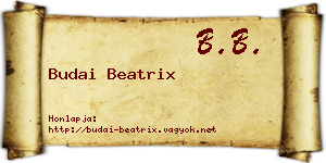 Budai Beatrix névjegykártya